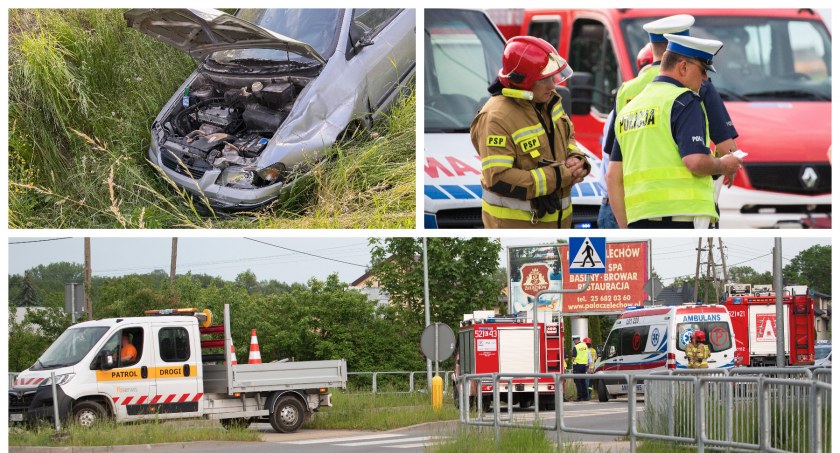 Moszczanka – Kierowca mitsubishi zakończył jazdę w rowie