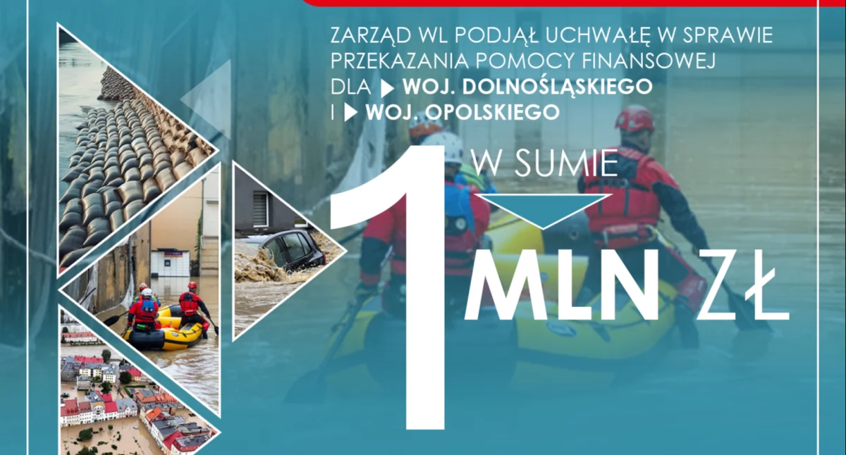 Województwo Lubelskie wspiera powodzian z Opolszczyzny i Dolnego śląska: milion złotych na pomoc