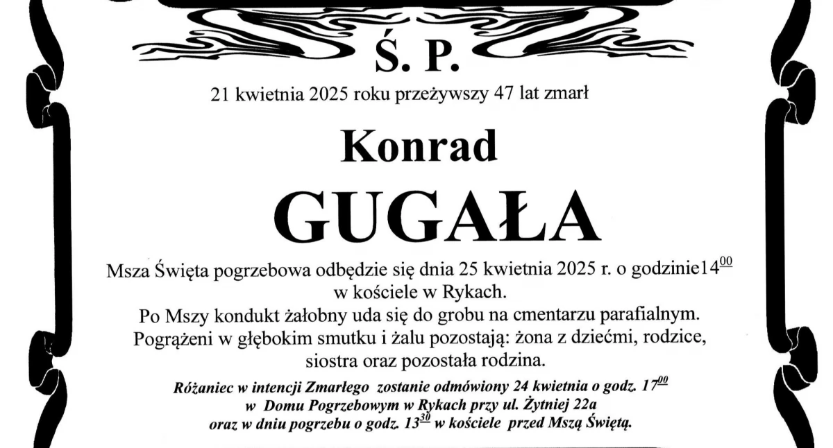 Nie żyje st. ogn. Konrad Gugała z KP PSP w Rykach. Strażak miał 47 lat