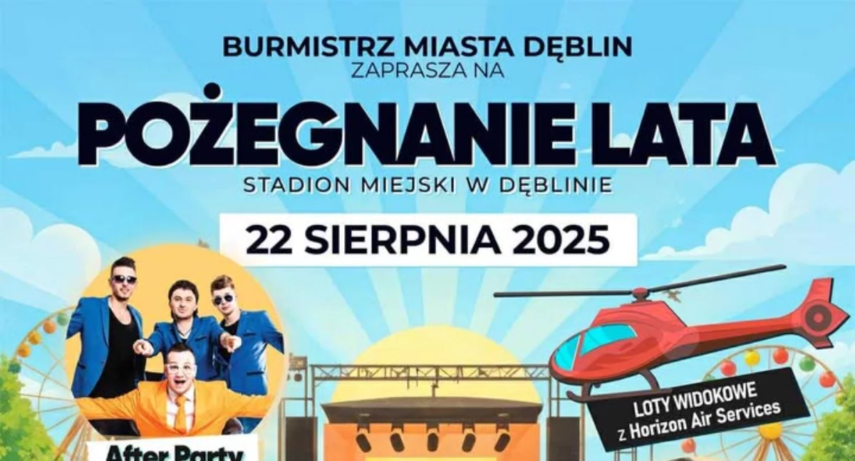 Pożegnanie Lata 2025 w Dęblinie – Burmistrz Miasta zaprasza na dzień pełen gwiazd i atrakcji!