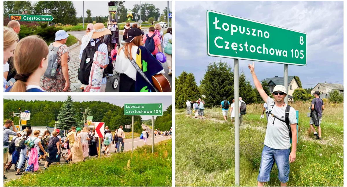 Pielgrzymi zobaczyli znak „Częstochowa”. Brat Kacper: Mamy was w sercu i niesiemy wasze intencje do Jasnogórskiej Pani