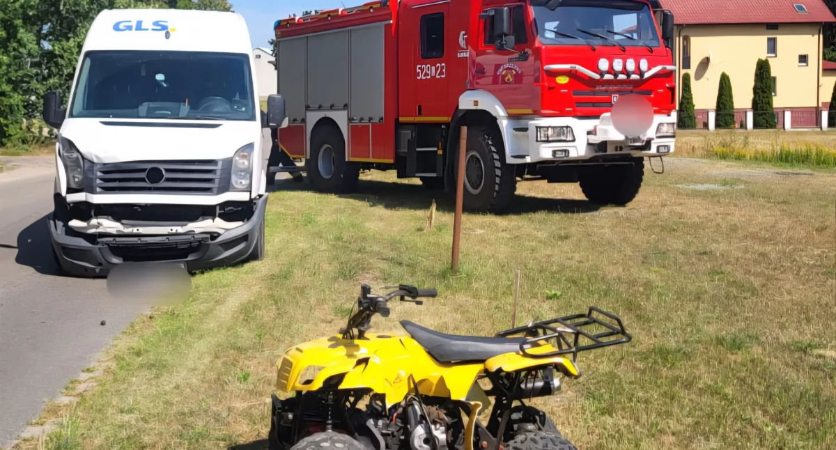 Zderzenie busa z quadem w Brzezinach. Na miejscu lądował śmigłowiec LPR