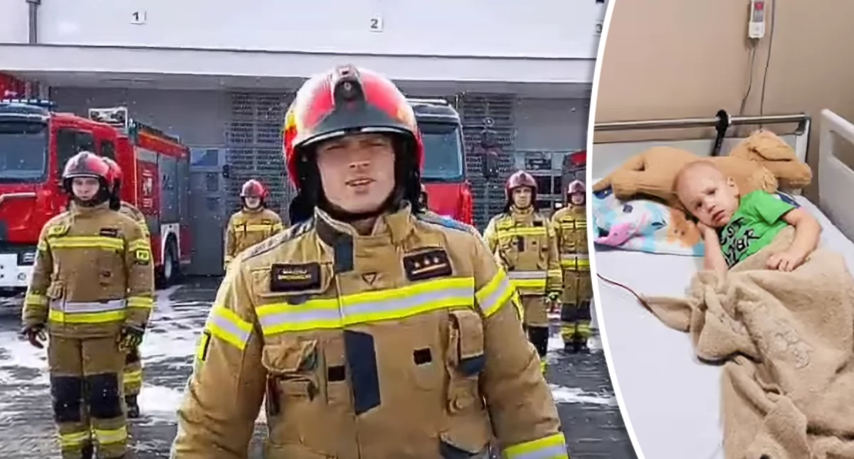 Strażacy z Ryki podejmują wyzwanie 10 pompek dla chorego Gabrysia i apelują o pomoc