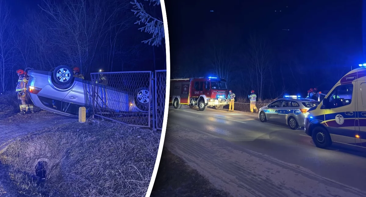 Najpierw alkohol, potem dachowanie! Kierowca miał ponad 2 promile alkoholu