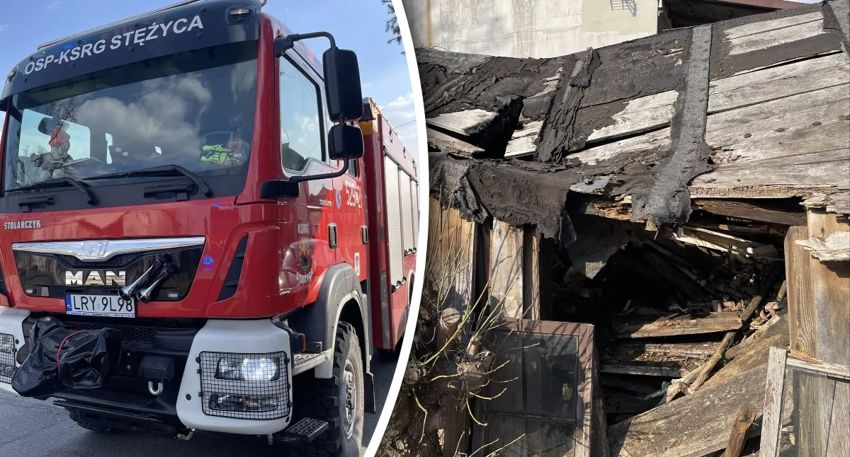 Ogień rozprzestrzenił się na zabudowania. Interweniowały służby