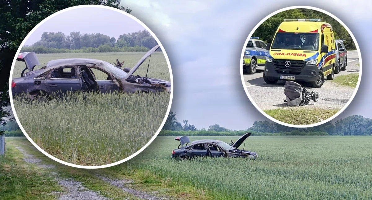 Porzucił roczną córkę w obcym aucie, dachował Audi i wpadł w ręce policji. 24-latek trafi za kratki