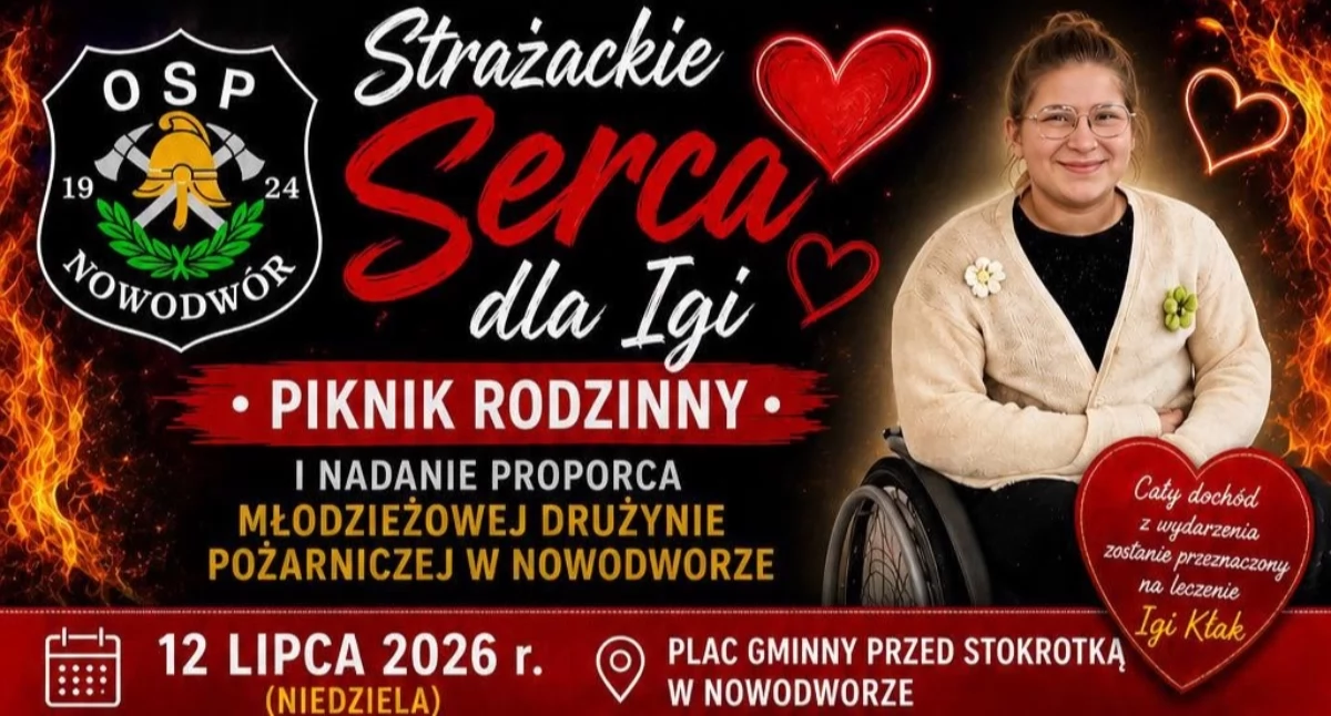 Strażackie Serca dla Igi! Piknik charytatywny w Nowodworze już 12 lipca