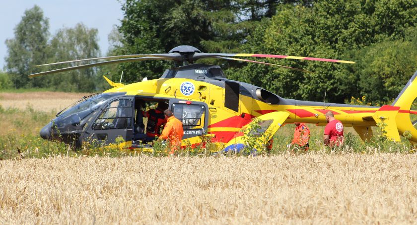 Kolejny wypadek z udziałem motocyklisty. Poszkodowanego zabrał śmigłowiec LPR