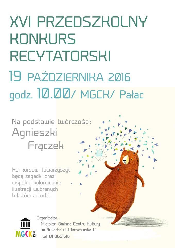 XVI Przedszkolny Konkurs Recytatorski