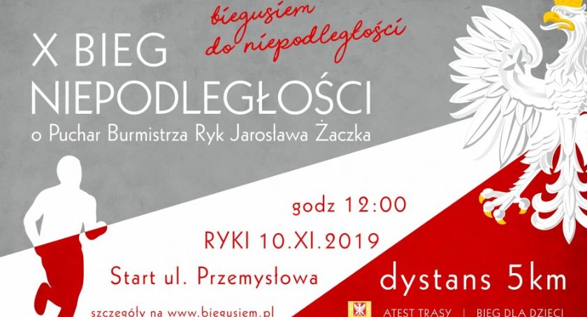 X Bieg Niepodległości o Puchar Burmistrza Ryk Jarosława Żaczka