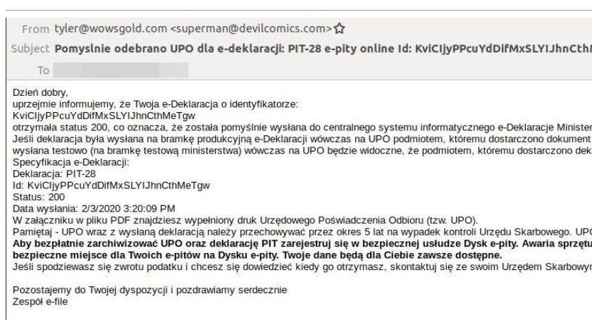Uwaga na fałszywe e-maile 