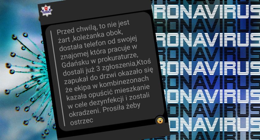 Przestępcy wykorzystują epidemię koronawirusa. Policja i Sanepid ostrzegają i proszą o czujność