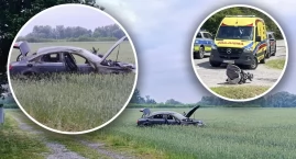 Porzucił roczną córkę w obcym aucie, dachował Audi i wpadł w ręce policji. 24-latek trafi za kratki