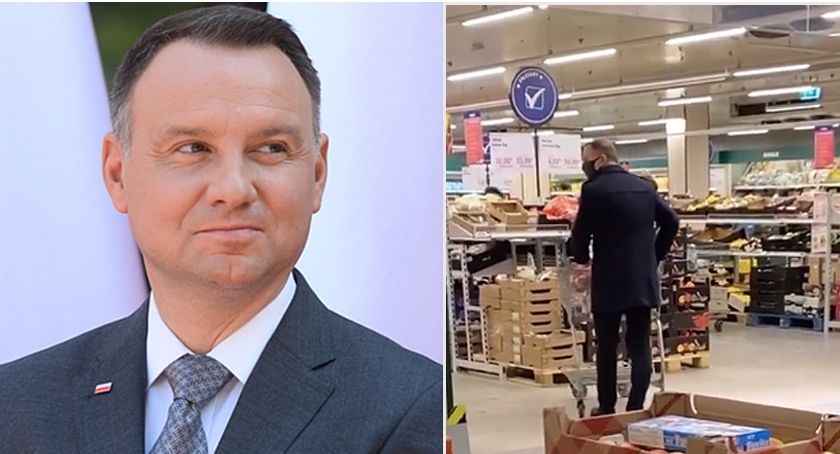 Andrzej Duda nagrany podczas zakupów. Chciał zdążyć przed zamknięciem sklepów? (Ukryta kamera)