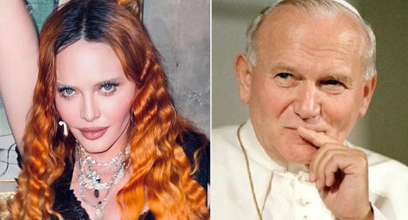 Madonna zaprezentowała się w szokującej koszulce z Janem Pawłem II (FOTO)