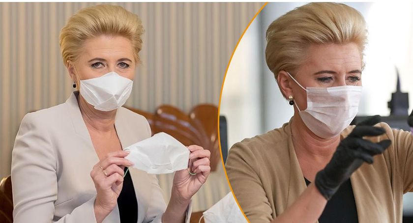 Agata Duda instruuje jak zakładać maseczkę. Internauci: Znowu Pani zatkali usta?