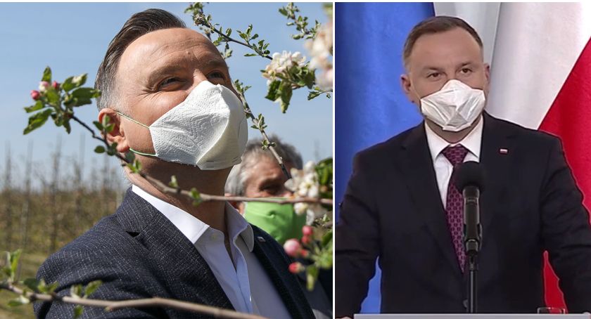 Internauci wyśmiali maseczkę prezydenta Dudy. Była zrobiona z papieru toaletowego?
