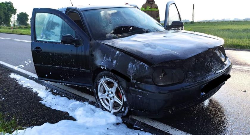 Pożar Volkswagena w Przasnyszu