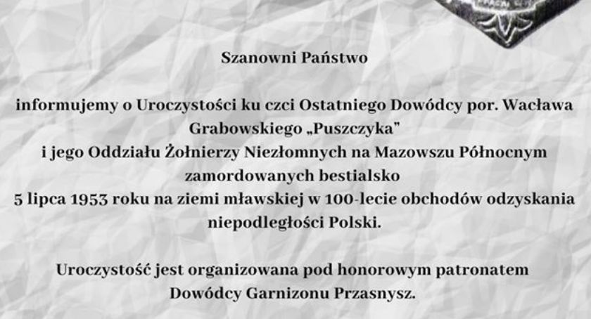 Uroczystości upamiętniające por. Wacława Grabowskiego ps. 