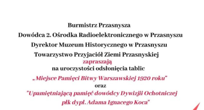Uroczyste odsłonięcie tablic w Przasnyszu [Program]