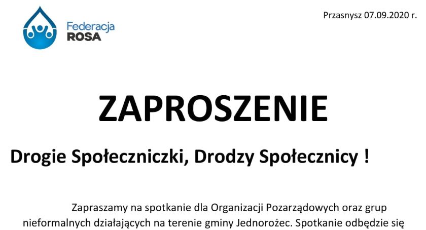 Jednorożec: Spotkanie dla Organizacji Pozarządowych oraz grup nieformalnych