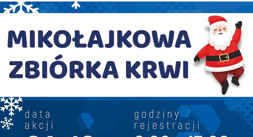 Mikołajkowa zbiórka krwi - zaproszenie