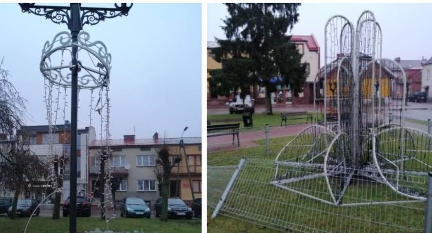 Słów brakuje! Zniszczono świąteczne ozdoby w Chorzelach. 