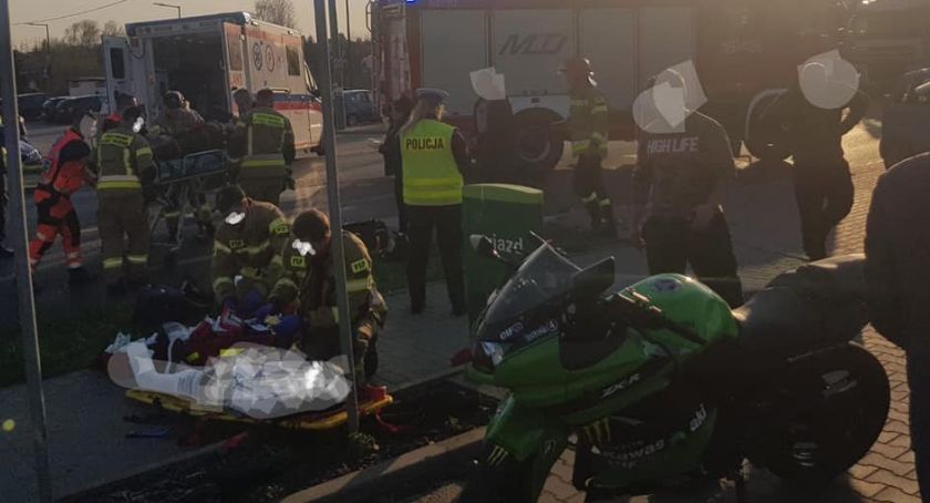 Wypadek z udziałem motocykla. Dwie osoby poszkodowane [Aktualizacja]