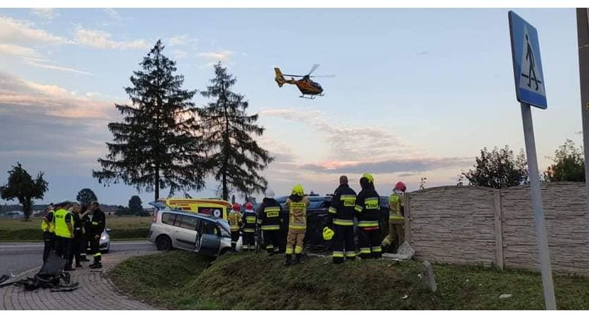 Groźny wypadek w Krzynowłodze Małej. Wezwano śmigłowiec LPR [Aktualizacja]
