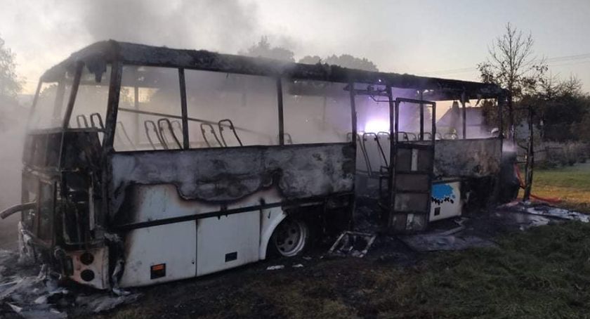 Pożar autobusu w gminie Chorzele