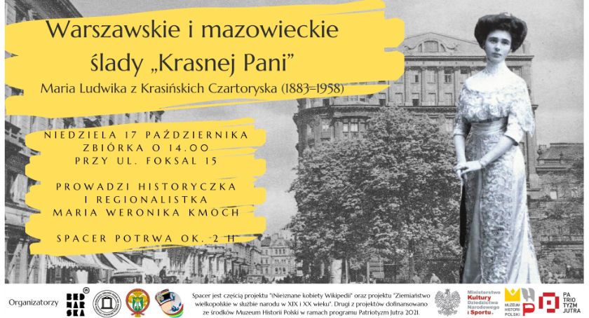 Warszawskie i mazowieckie ślady „Krasnej Pani”. Spacer po stolicy poprowadzi Maria Weronika Kmoch