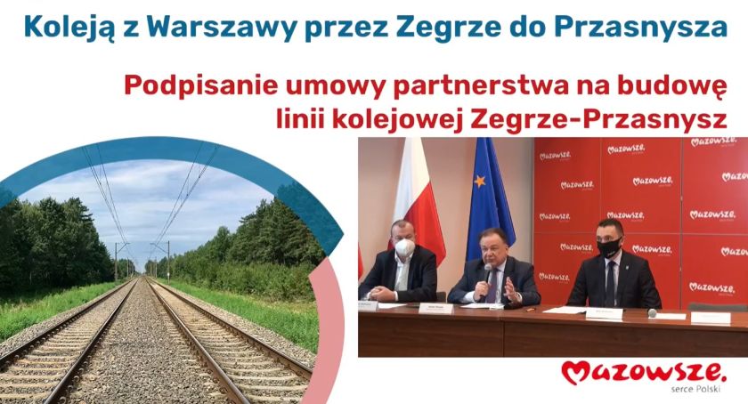 Koleją z Warszawy przez Zegrze do Przasnysza. Umowa partnerstwa podpisana [Wideo]