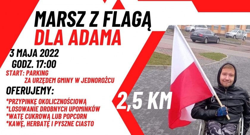 Weź udział w marszu z flagą dla Adama