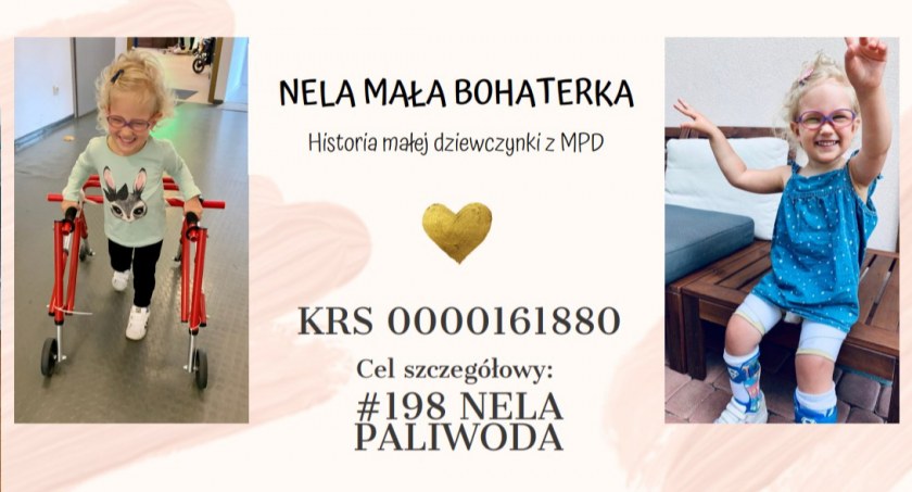 Z Giżycka do Łodzi dla małej Neli przebiegnie 340 km. Na trasie biegu miasto Przasnysz i Jednorożec.