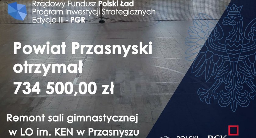 Powiat Przasnyski zdobył dofinansowanie na remont sali gimnastycznej w LO im. KEN w Przasnyszu!