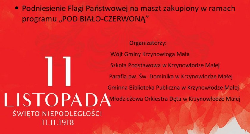 Uroczyste obchody Święta Niepodległości w Krzynowłodze Małej [Program]
