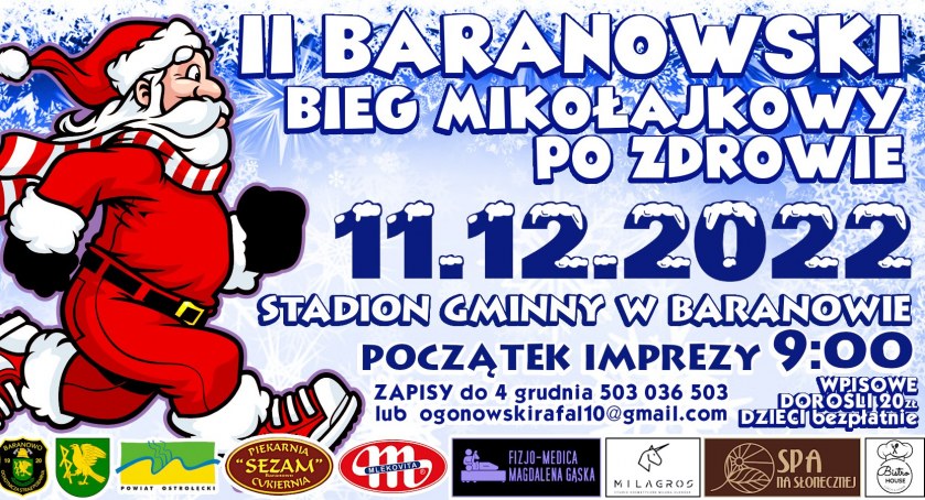 II  Mikołajkowy Bieg po Zdrowie - zaproszenie