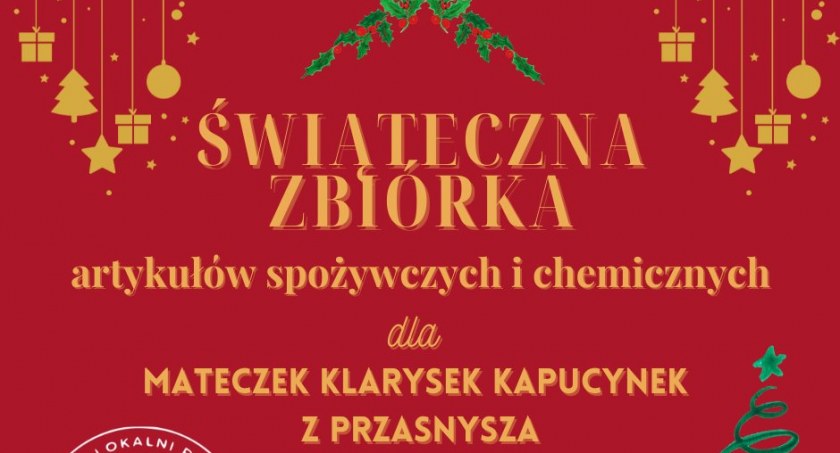 Zbiórka darów dla Klasztoru Mniszek Kapucynek w Przasnyszu. Produkty można przekazać do siedziby Starostwa Powiatowego