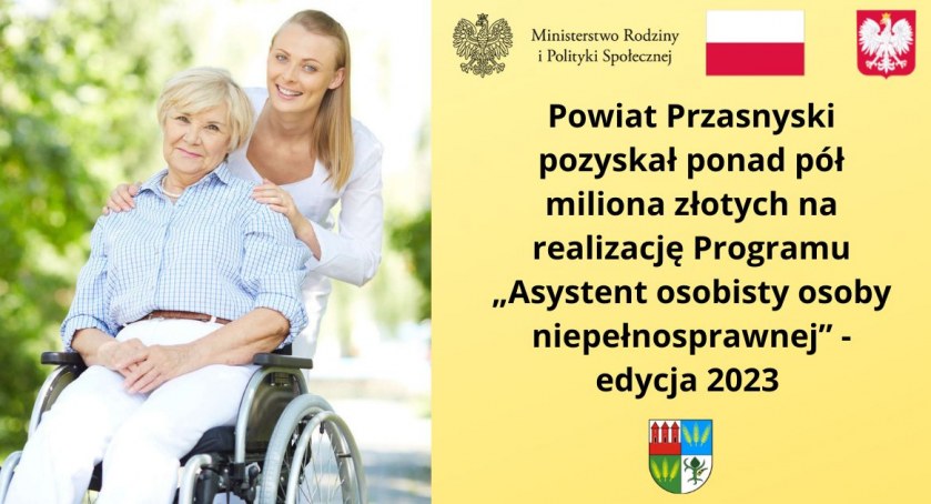 Ponad pół miliona złotych na realizację Programu Asystent osobisty osoby niepełnosprawnej - edycja 2023