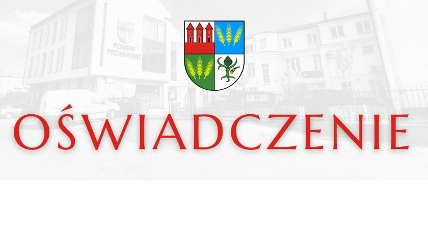 Oświadczenie Powiatu w sprawie Wicestarosty Trochimiuka