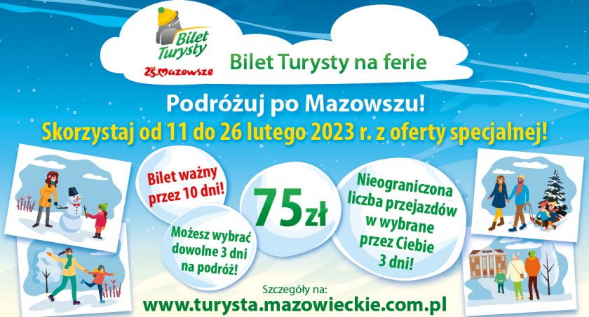 Zimowa oferta specjalna Kolei Mazowieckich - Bilet Turysty
