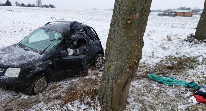 Uderzył w drzewo. Jedna osoba ranna 