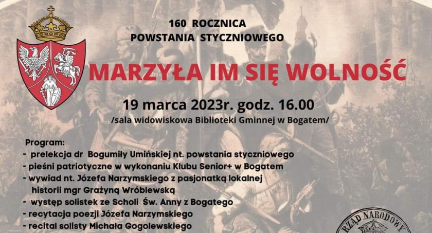 Obchody 160. Rocznicy Powstania Styczniowego w Bogatem