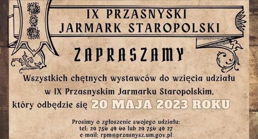IX Przasnyski Jarmark Staropolski - zostań wystawcą