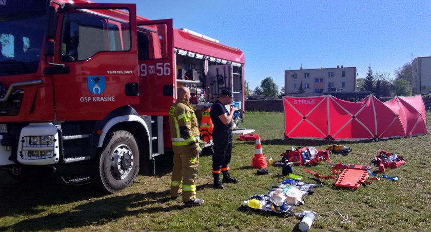 Na czym polega praca Strażaka? Spotkanie z uczniami w Krasnem