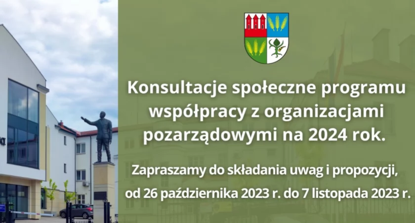 Konsultacje społeczne programu współpracy z organizacjami pozarządowymi na 2024 rok