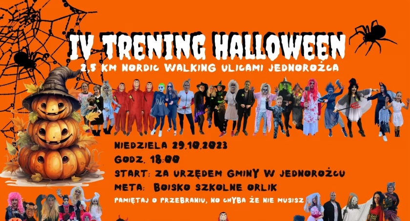 Halloweenowy Nordick Walking ulicami Jednorożca