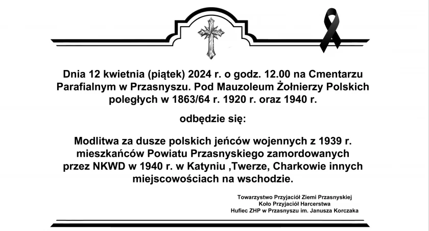 Uroczystości upamiętniające zamordowanych mieszkańców Powiatu Przasnyskiego przez NKWD w 1940 roku