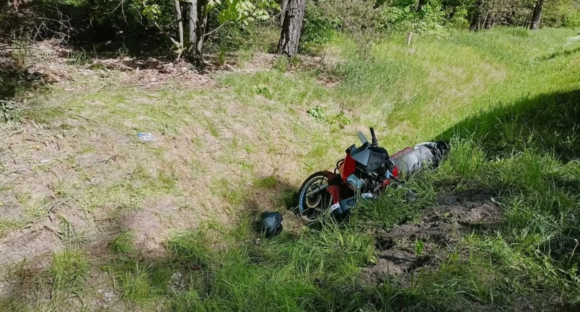 Wypadek motocyklisty na trasie Chorzele - Wielbark 