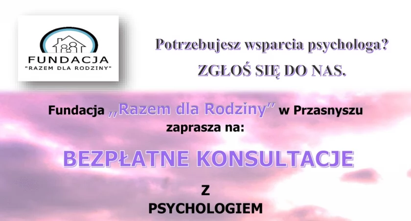 Bezpłatne konsultacje z psychologiem oraz zajęcia Treningu Umiejętności Społecznych